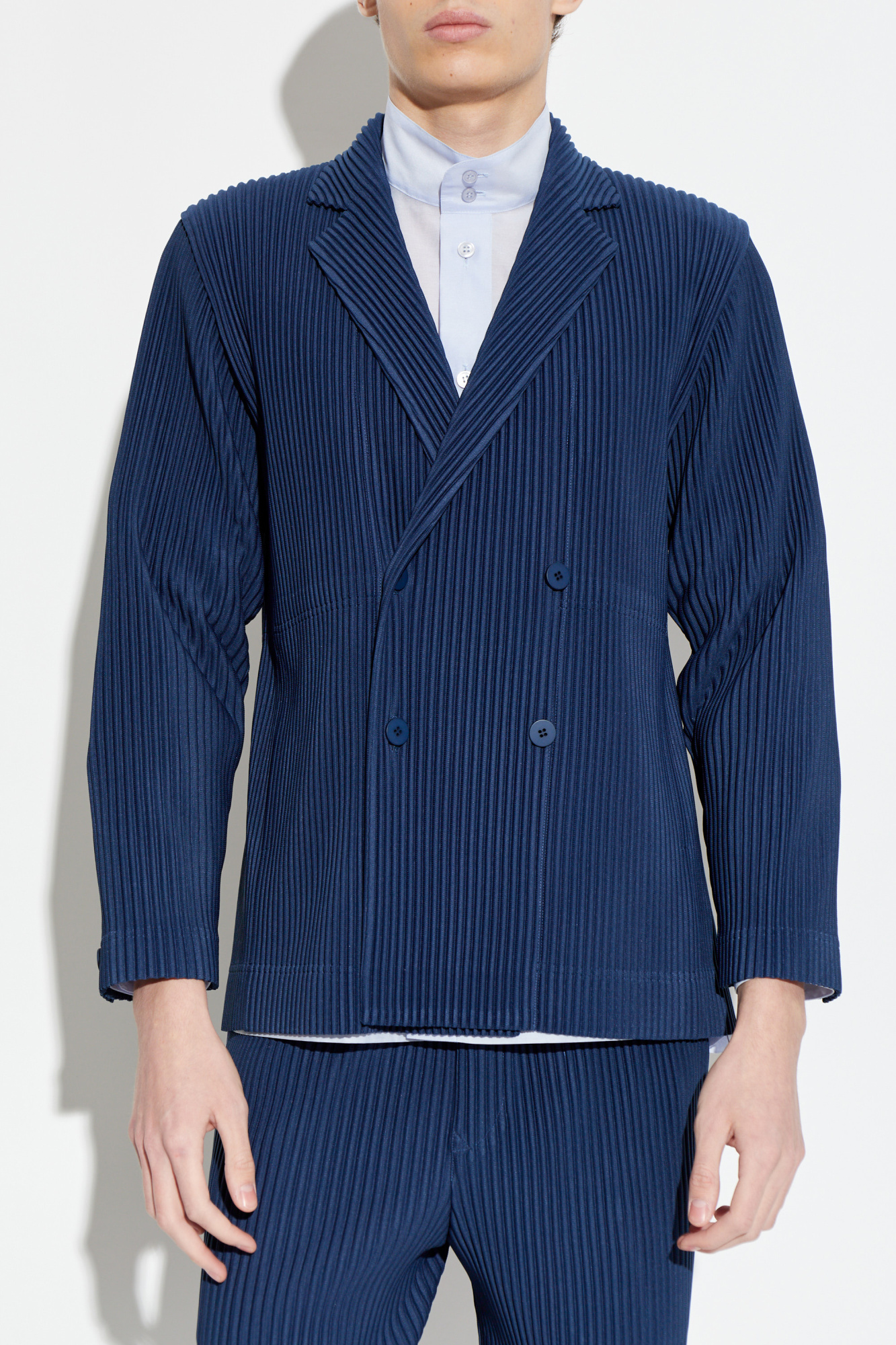 Navy blue Pleated blazer Homme Plissé Issey Miyake - Vitkac France